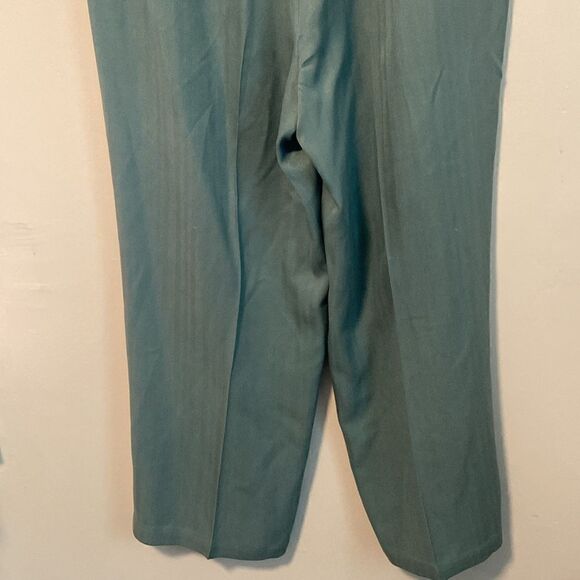 Tommy Bahama Sea Blue Green Vintage Wide Leg 100% Silk Lightweight Pants Size 10 - Picture 7 of 9